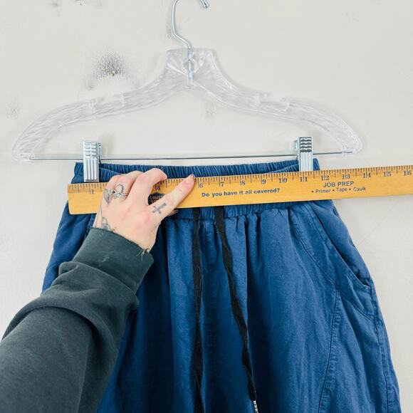 Women’s Blue Linen Harem Style Drawstring Pants Size S - Picture 2 of 7